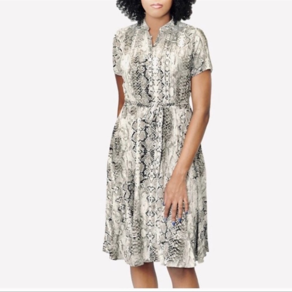 NANETTE LEPORE Snake Skin Midi Dress 10